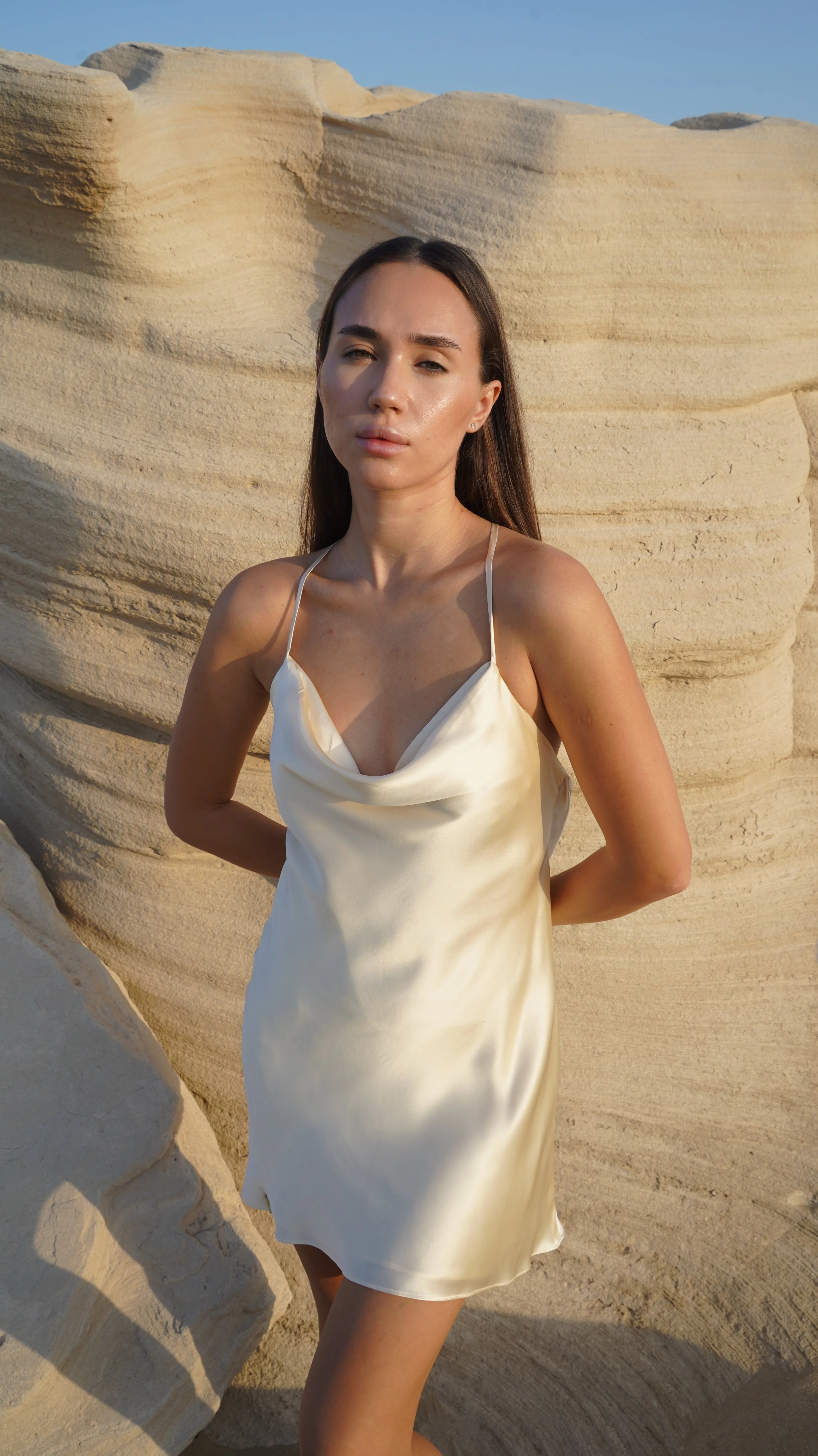 Silk Mini Dress – Buttermilk - Image 6