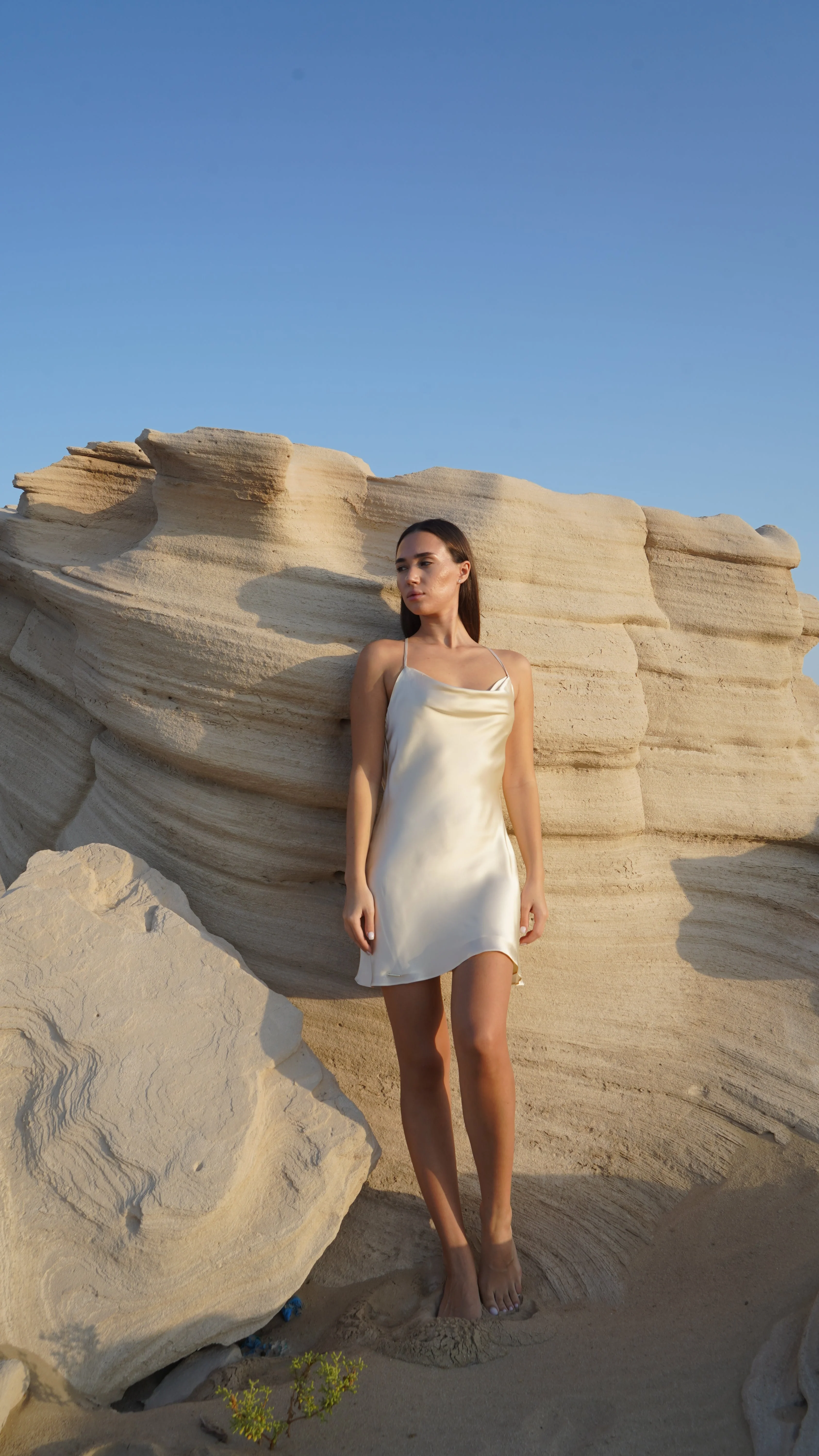 Silk Mini Dress – Buttermilk - Image 7