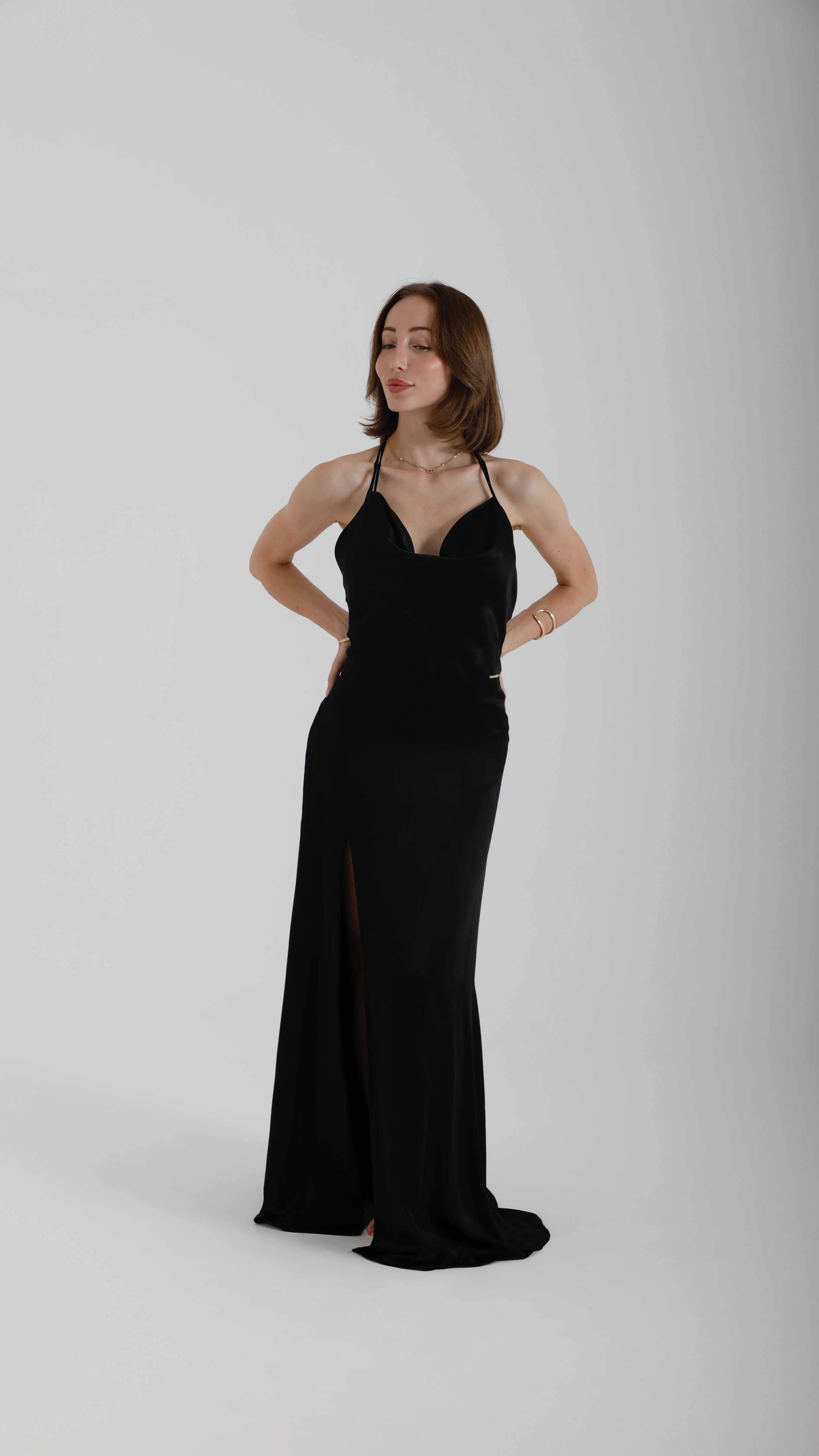 Silk V-Neck Maxi Dress – Ivory - Image 2