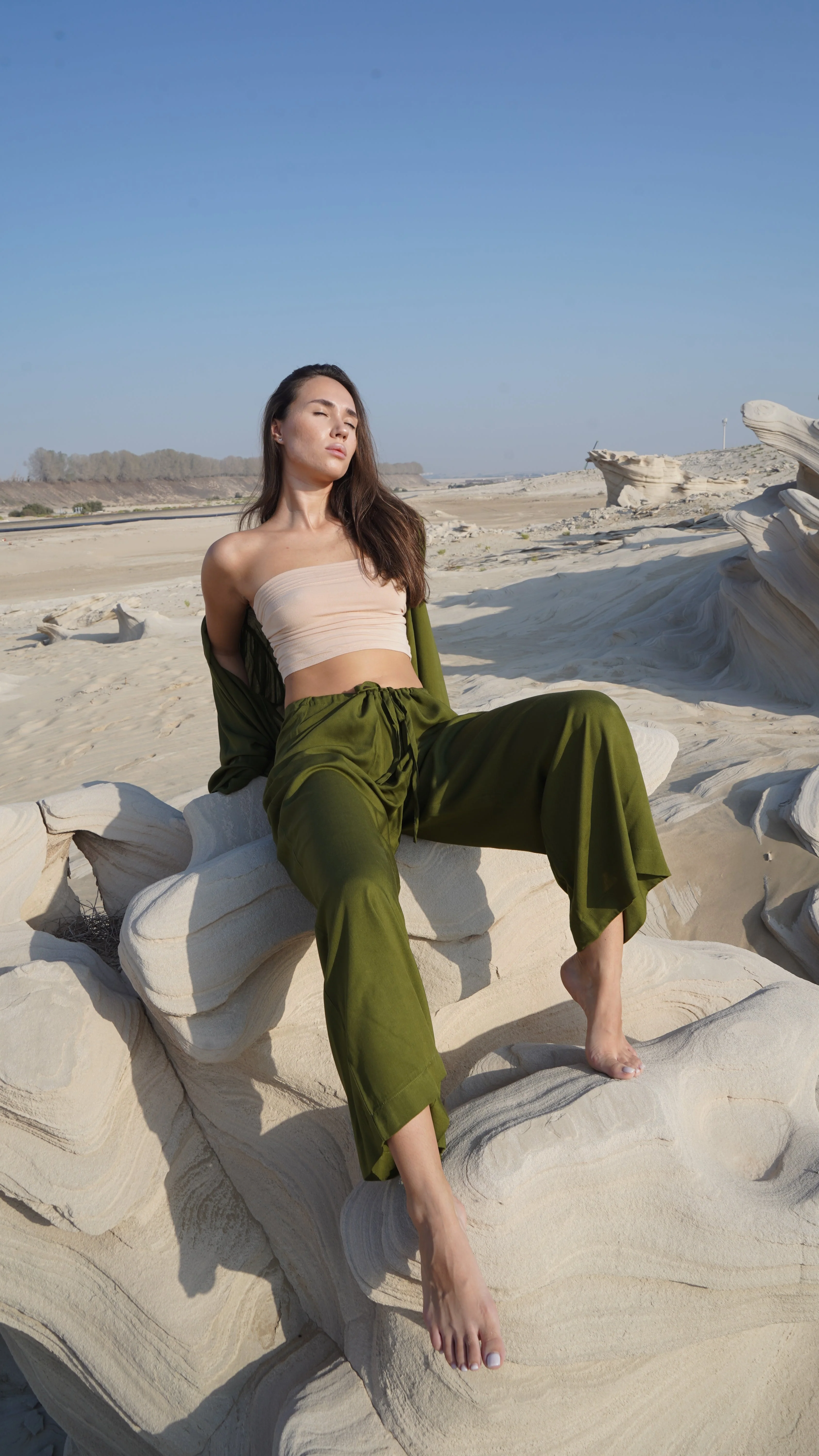 Wide-Leg Pants – Forest Green - Image 2