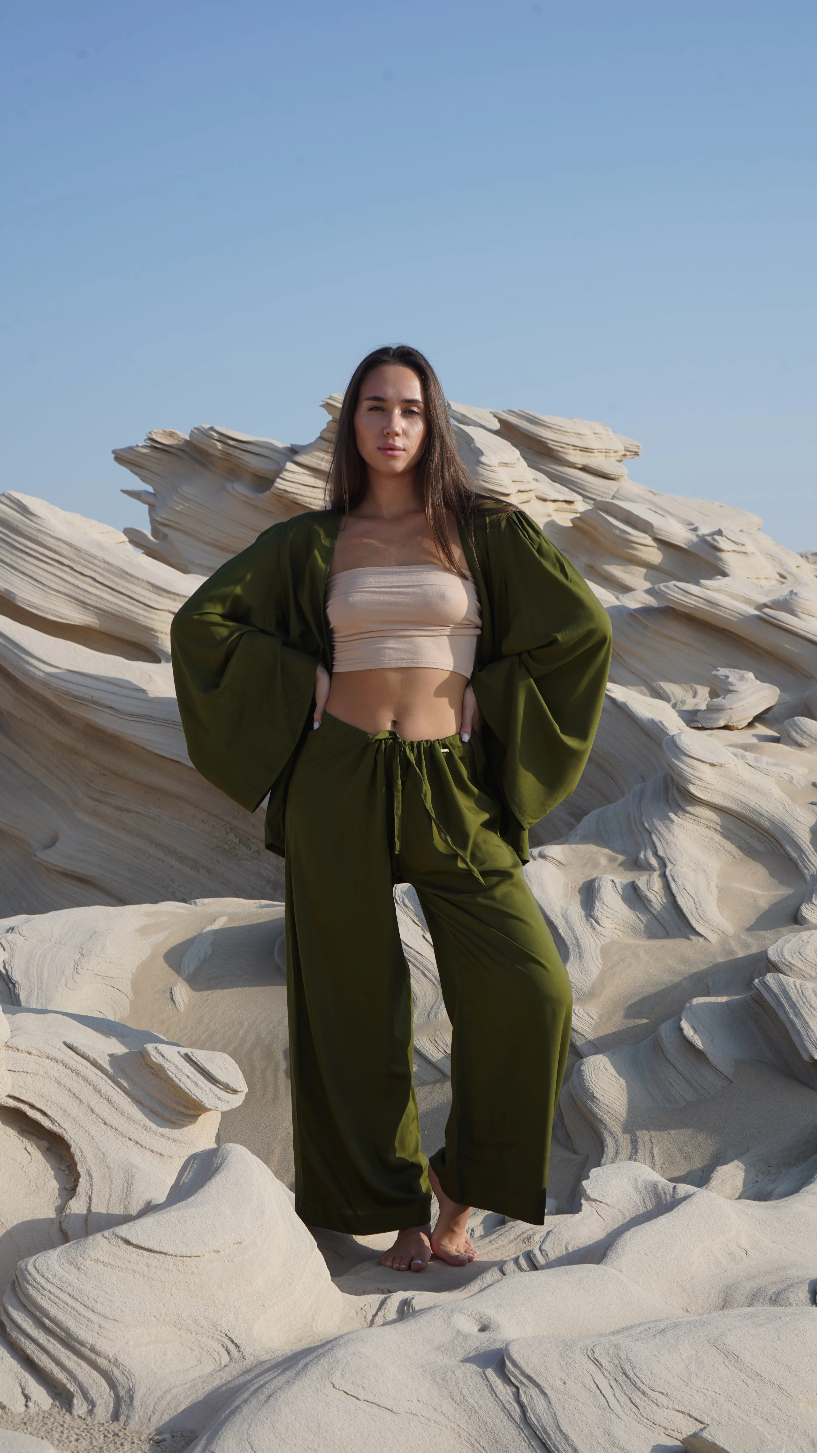 Wide-Leg Pants – Forest Green - Image 4