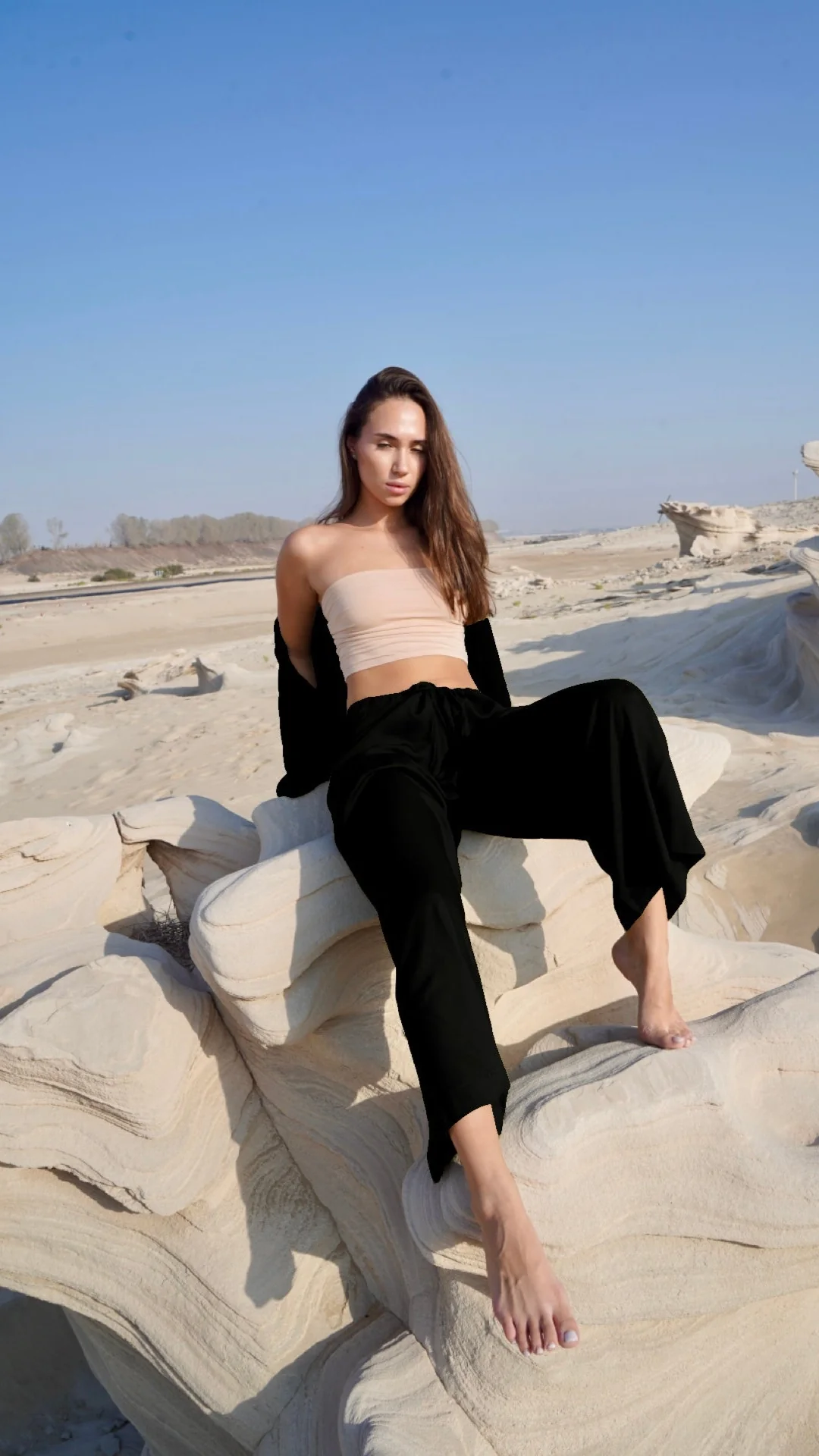 Wide-Leg Pants – Midnight Black